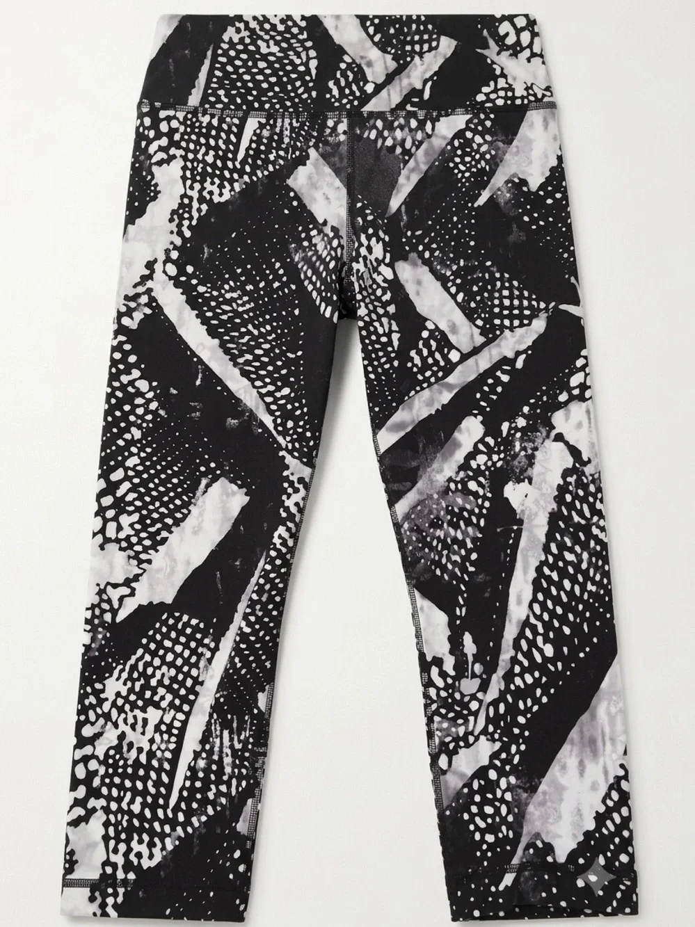 Lululemon Size 10 Black White Abstract Print Cropped Capri Leggings